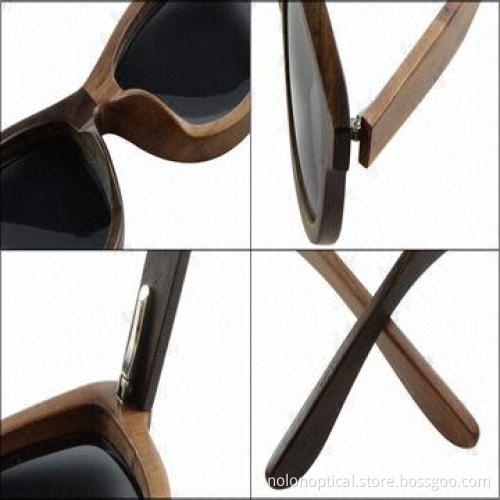 Wooden sunglasses, eye rim with brown and black colors